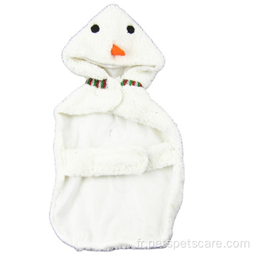 manteau d&#39;animal familier de chien bon marché vêtements de chien de bonhomme de neige en peluche